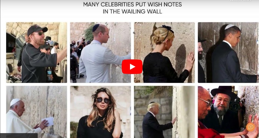Celebrities at the Wailing wall in Jerusalem